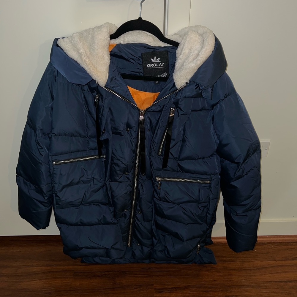 OROLAY Women's Navy Puffer Jacket